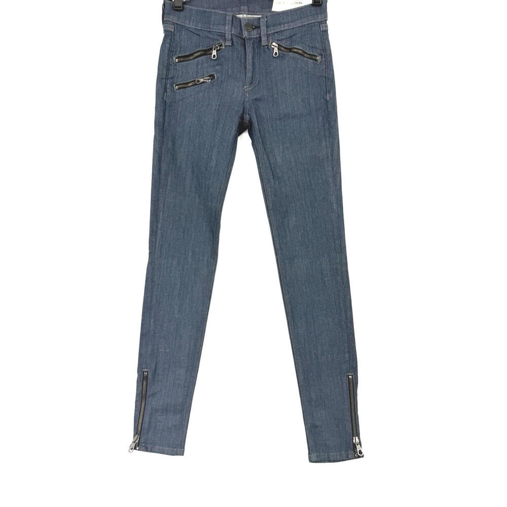 Rag & Bone JEAN Alice Stretch Ankle Zip Moto Skinny Jean Sz 24